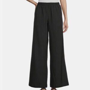 Evolutionary Juniors Striped Mid Rise Wide Leg Pants Large Black/White
